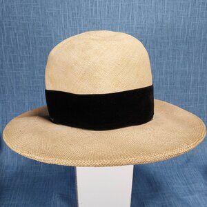 1950s Cream Straw Hat by Joseph Magnin
